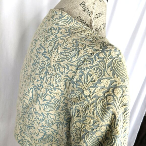 Vintage Gibson Bayh Embroidered Bolero 2 X Small Blue Cream - Picture 9 of 13